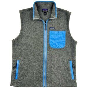Patagonia Men's Vest in Gray with Blue Trim